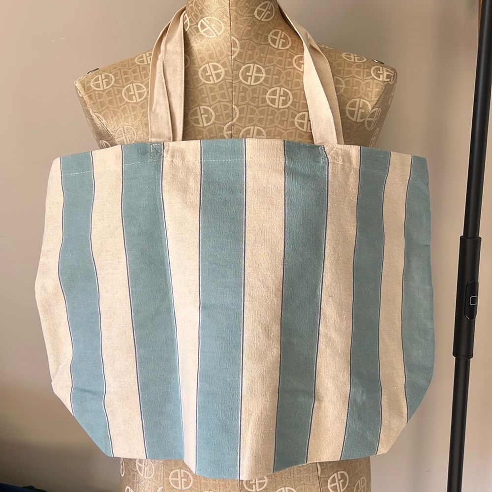Sézane "Bonjour San Francisco” Striped Canvas Tote - Picture 2 of 4